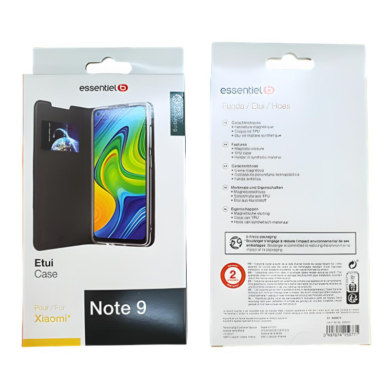 Etui ESSENTIELB pour Xiaomi Redmi Note 9 Noir — Accessoire · Smarty Paris 18e